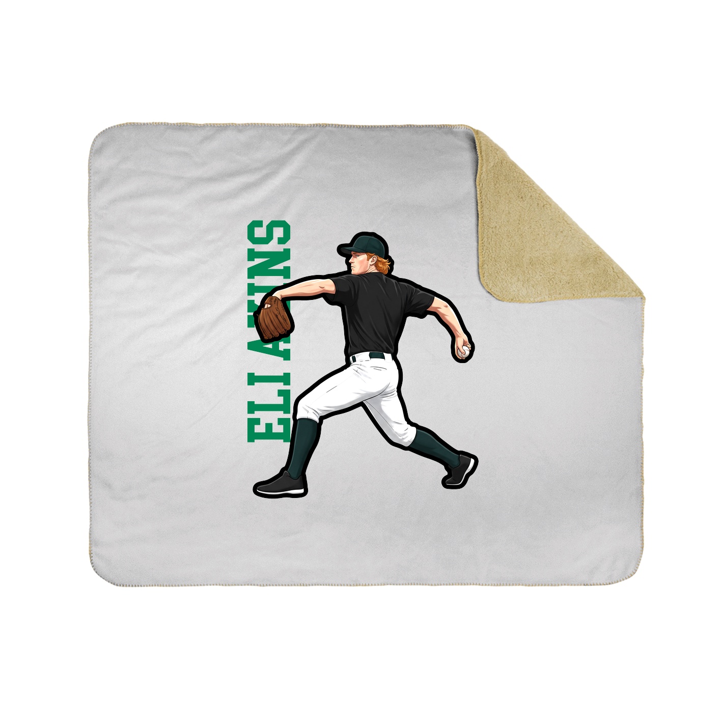Throw Blanket — Name Vertical in White
