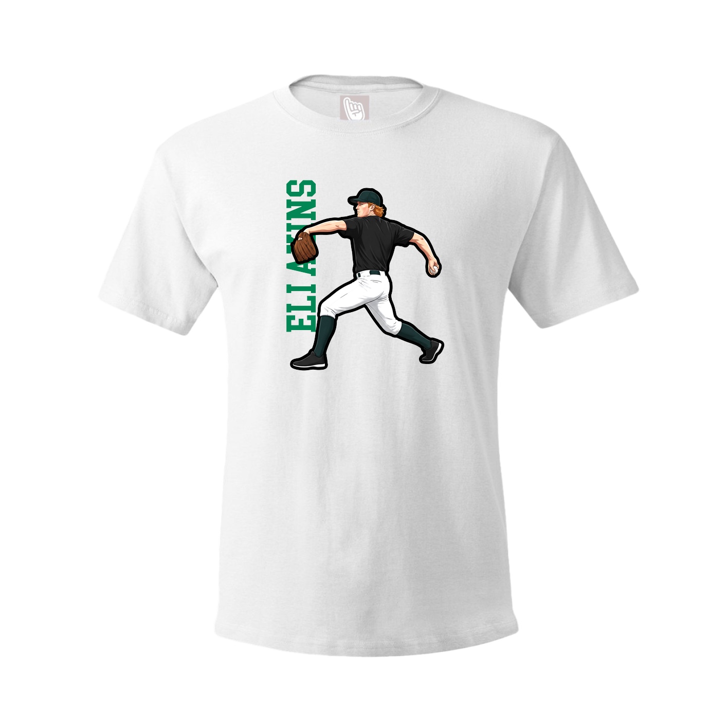 Tee — Name Vertical in White