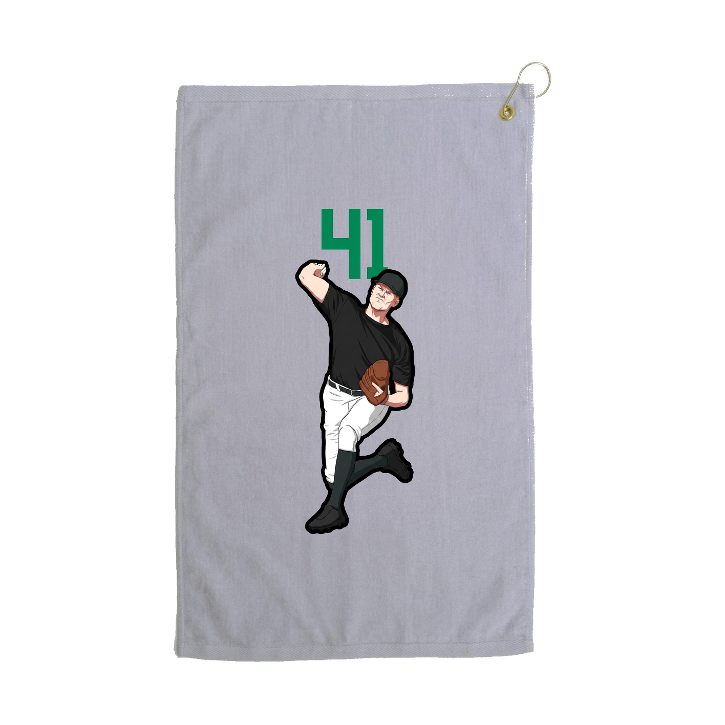Golf Towel — Number Top in Grey