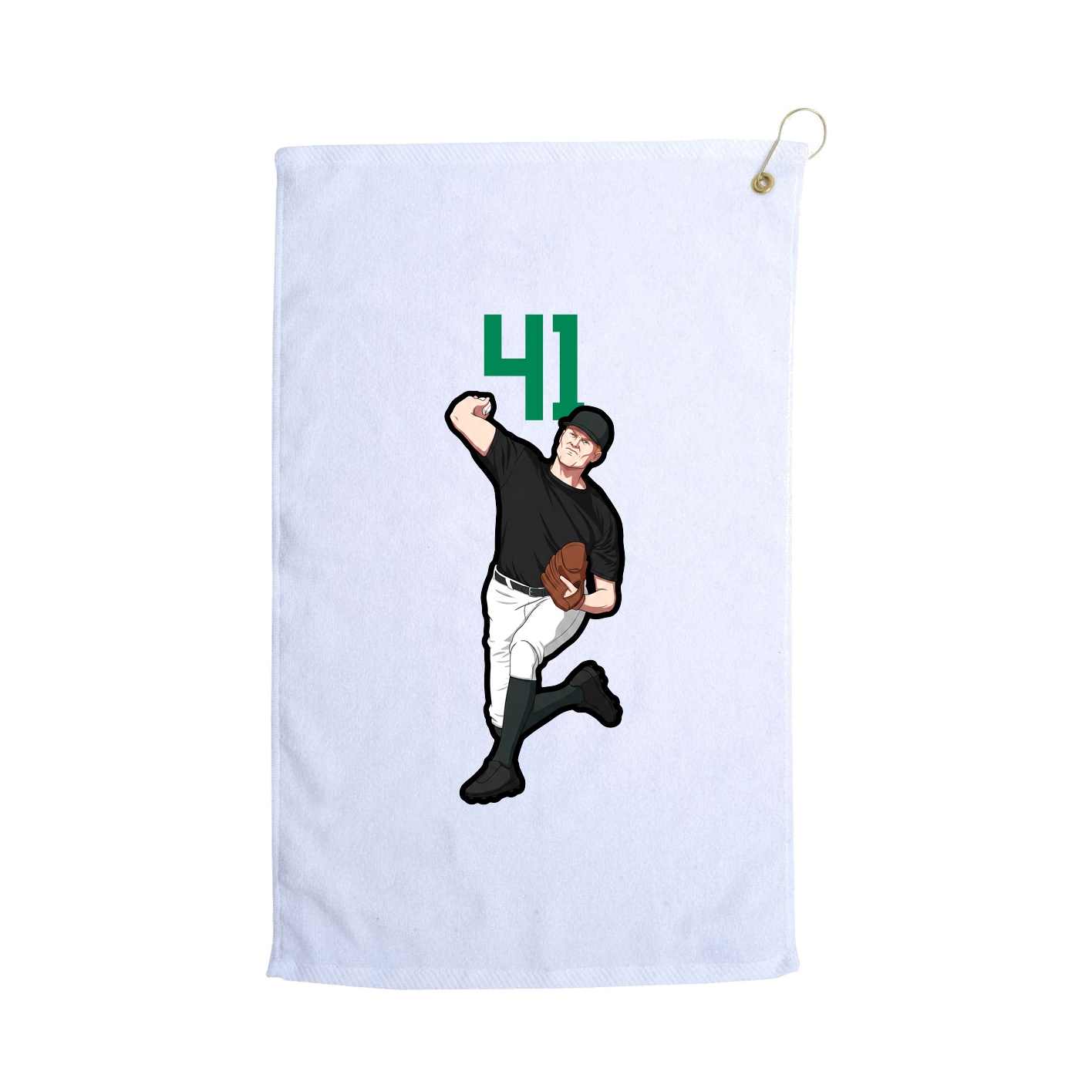 Golf Towel — Number Top in White