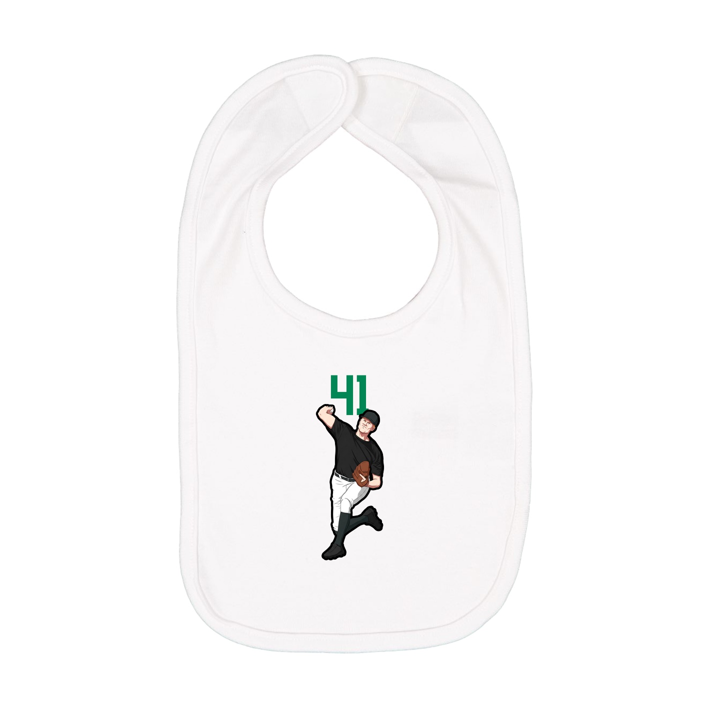 Infant Bib — Number Top in White