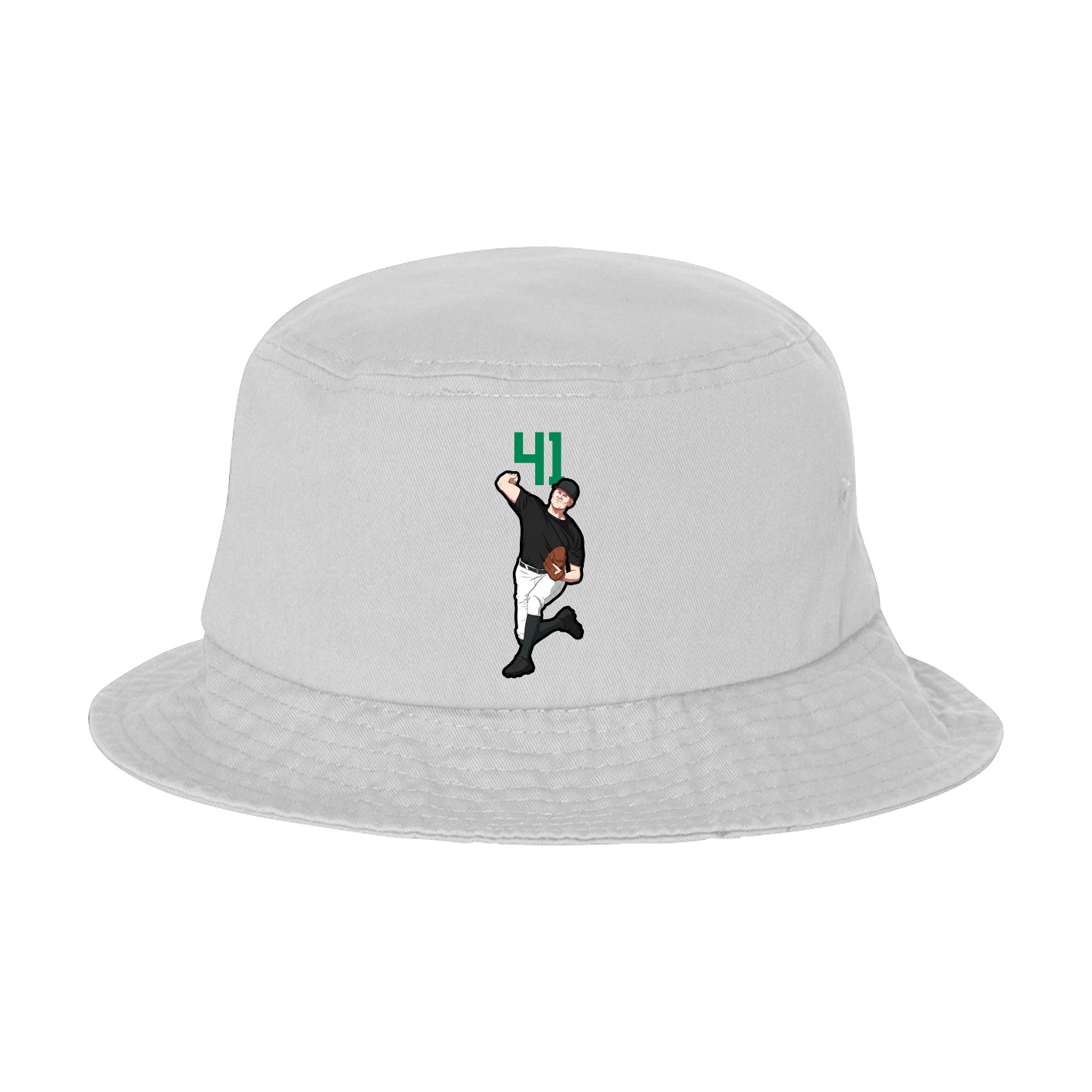 Bucket Cap — Number Top in White