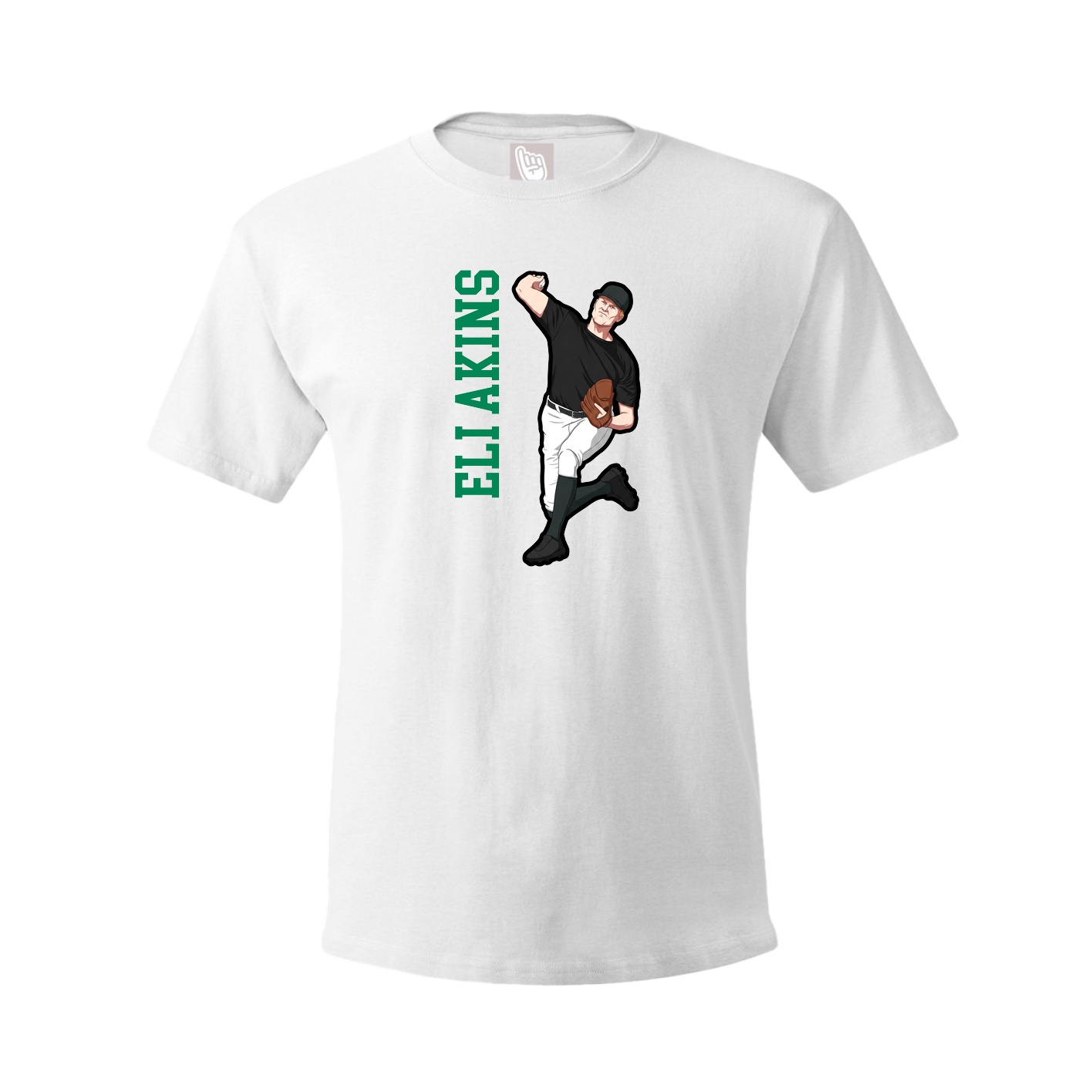 Youth Tee — Name Vertical in White