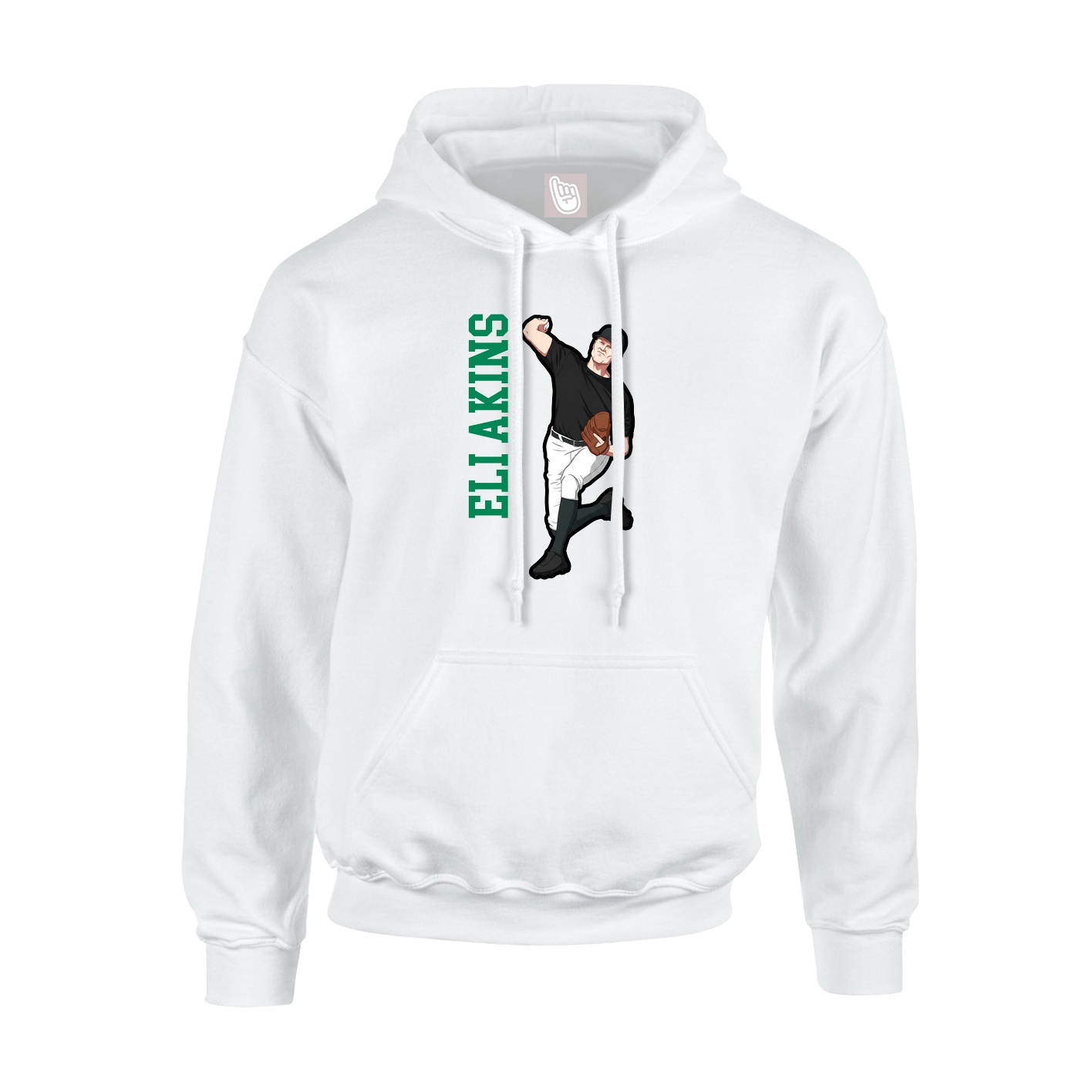 Hoodie — Name Vertical in White