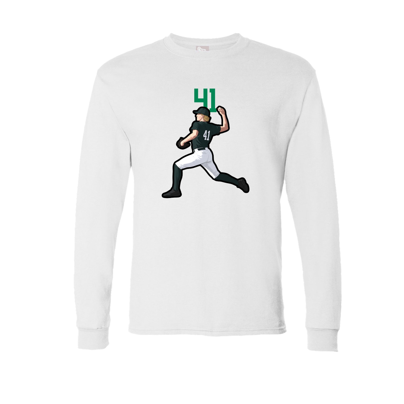 Long Sleeve Tee — Number Top in White