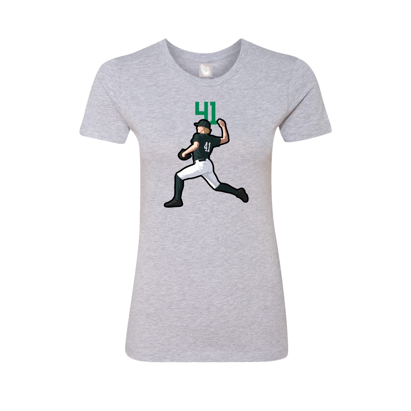 Fitted Women's Tee — Number Top in Grey