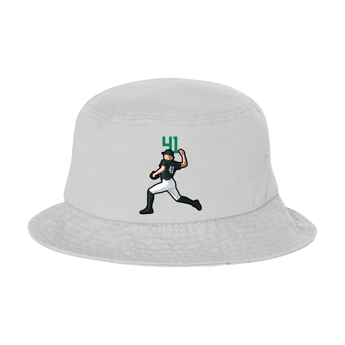 Bucket Cap — Number Top in White