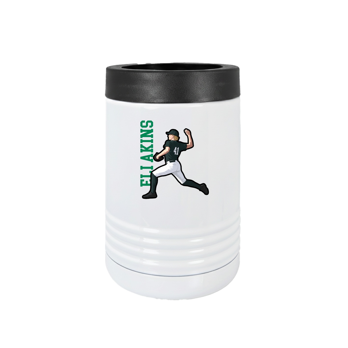 Beverage Holder — Name Vertical in White