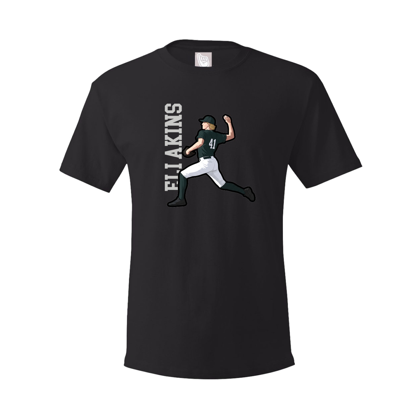Youth Tee — Name Vertical in Black