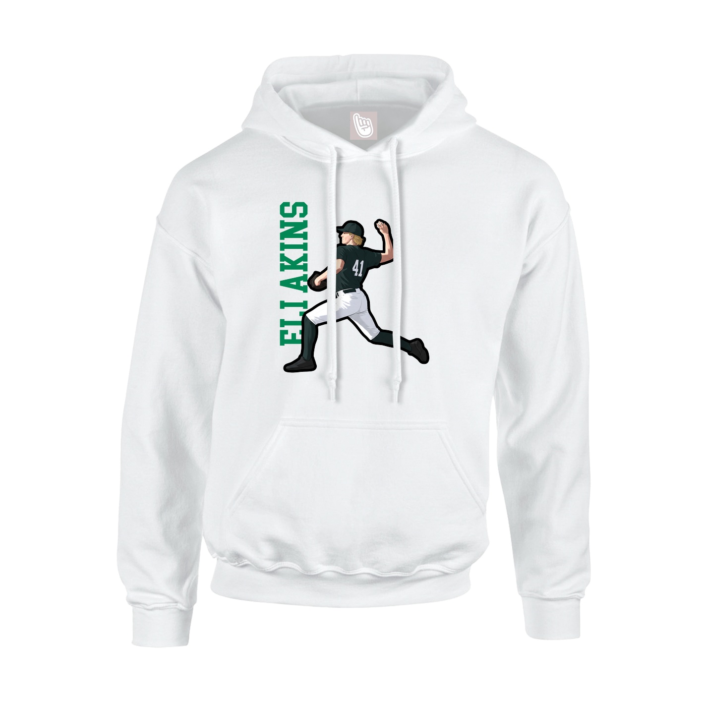 Youth Hoodie — Name Vertical in White