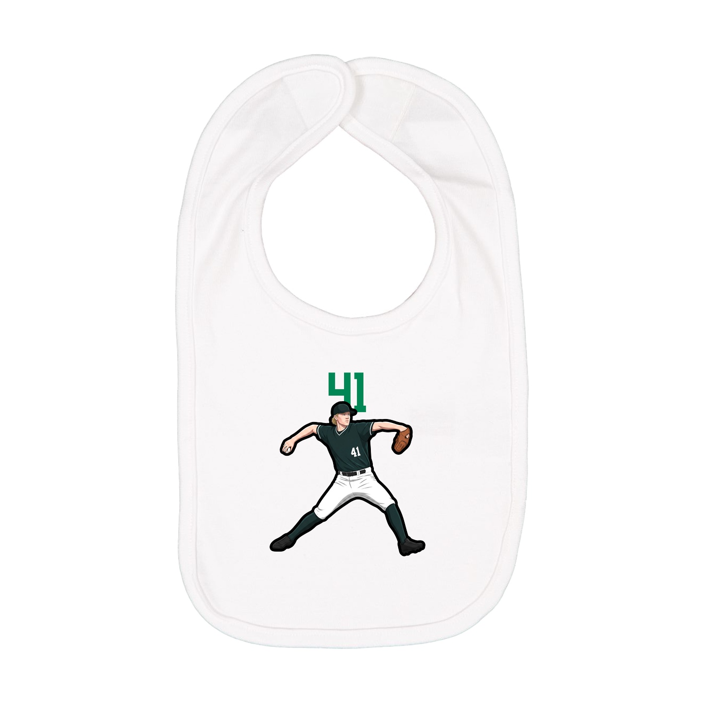 Infant Bib — Number Top in White
