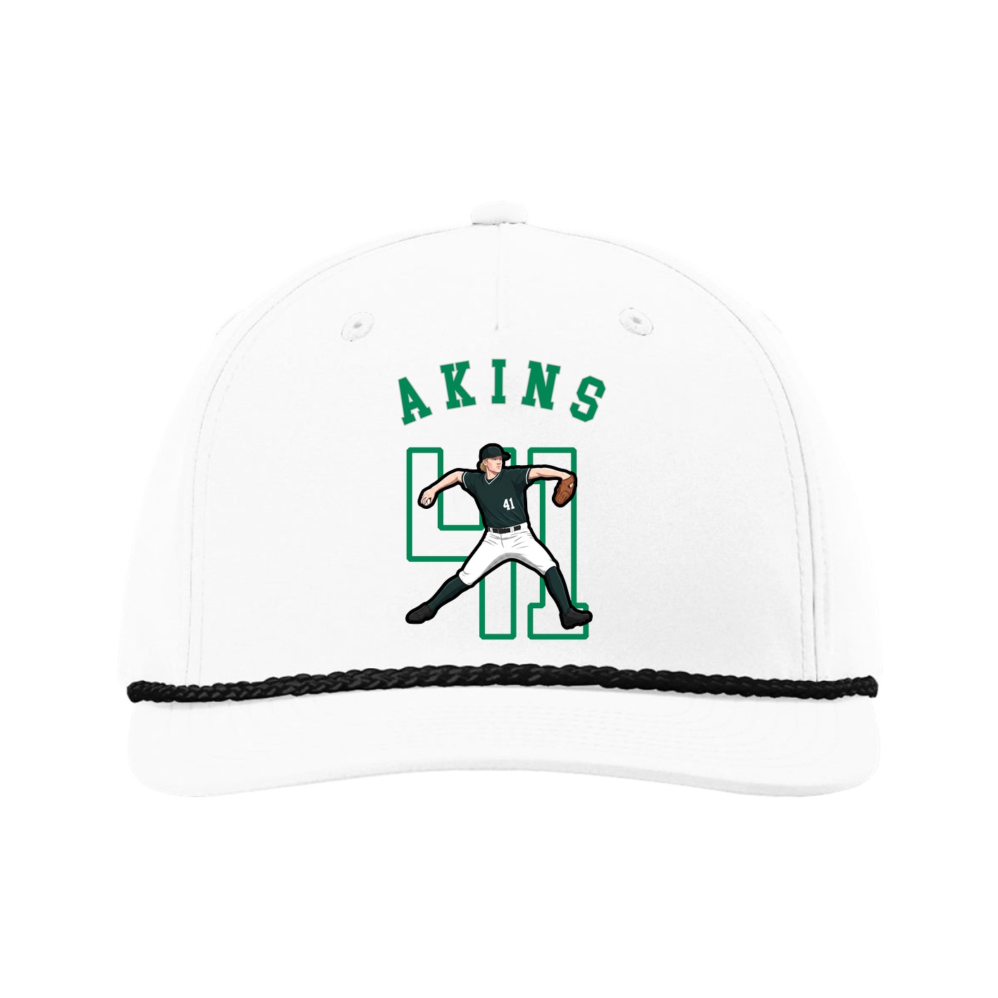 Five-Panel Classic Rope Cap — Shirsey Arch in White