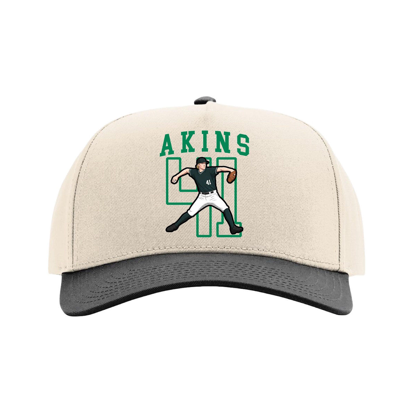 Full Fabric Five-Panel Champ Cap — Shirsey in Cream/Black