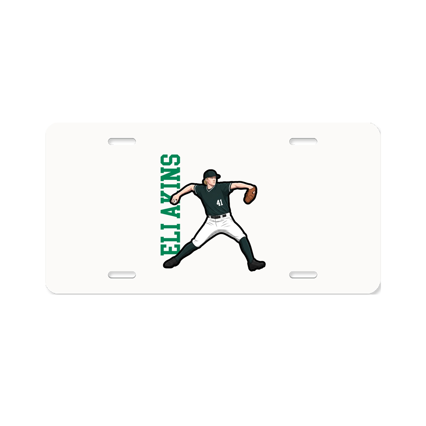 License Plate — Name Vertical in Classic