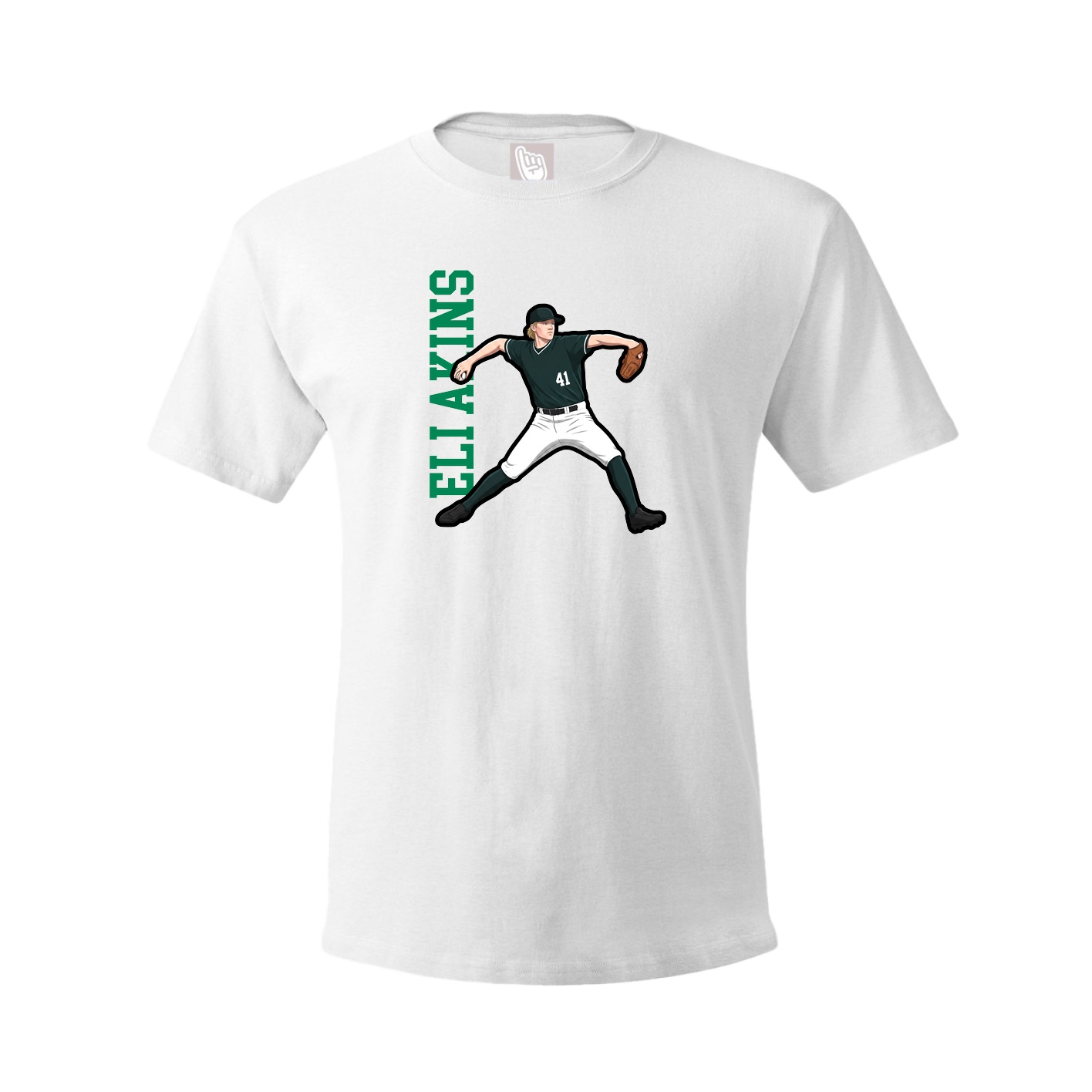 Tee — Name Vertical in White