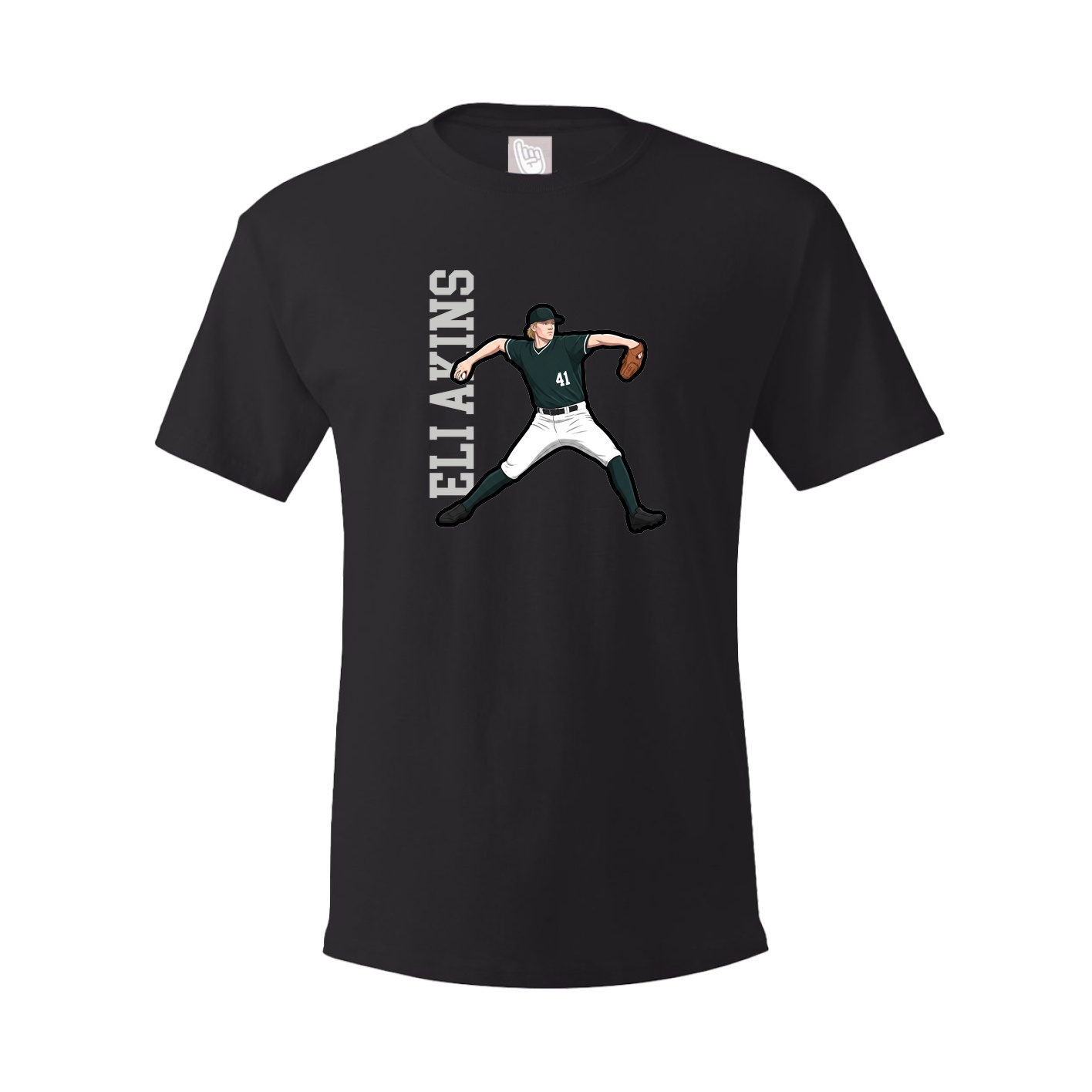Youth Tee — Name Vertical in Black