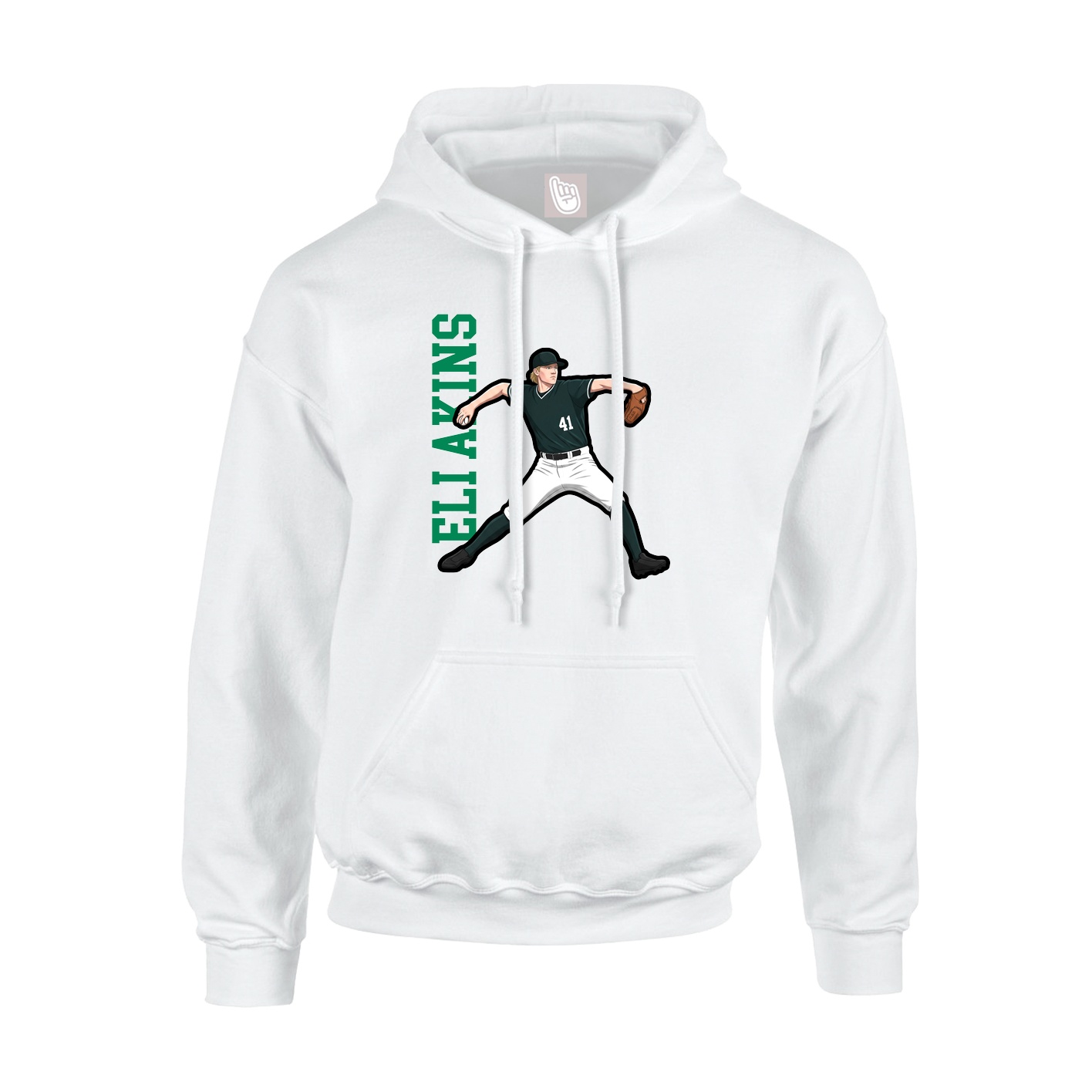 Hoodie — Name Vertical in White