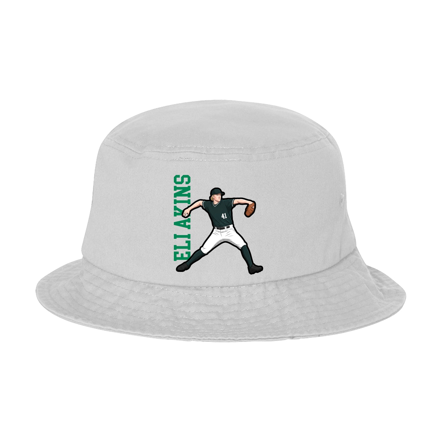 Bucket Cap — Name Vertical in White