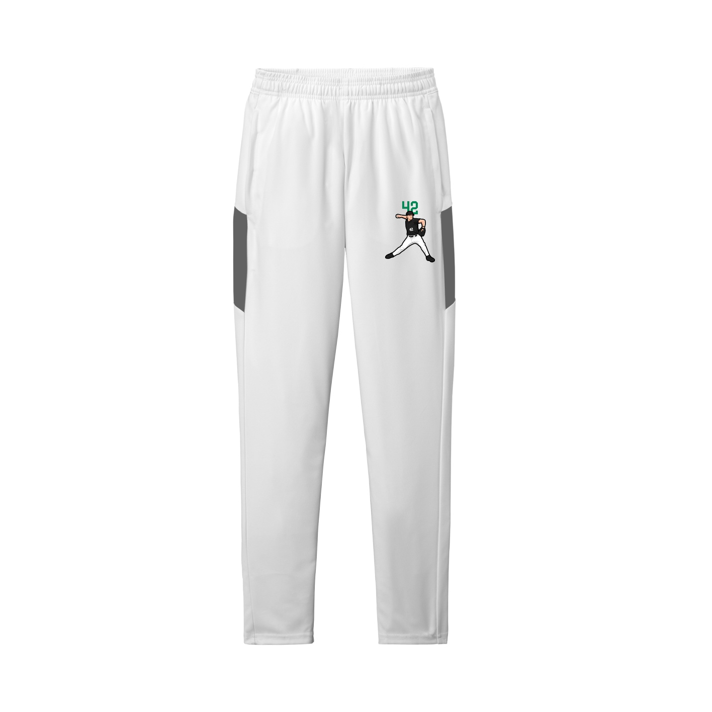 Team Travel Pant — Number Top in White/Grey