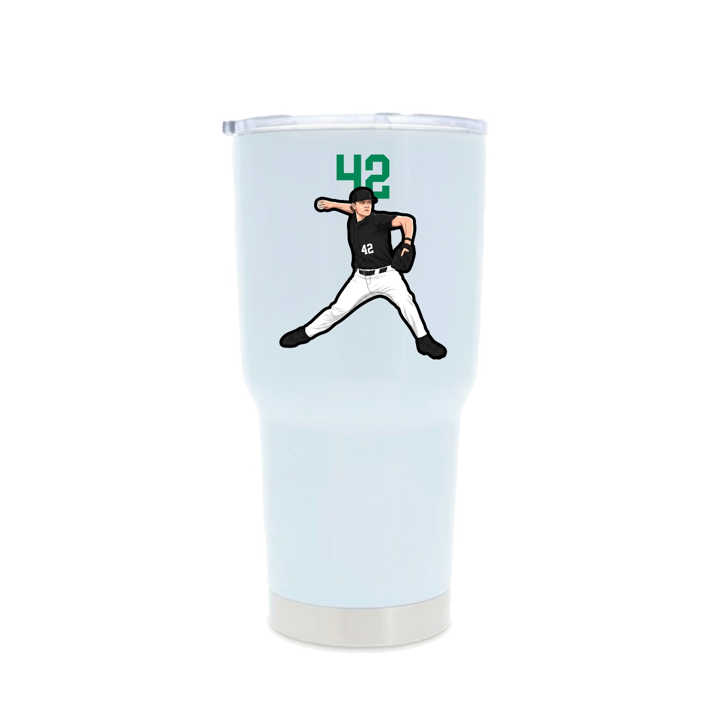 30oz Stainless Steel Tumbler — Number Top in White