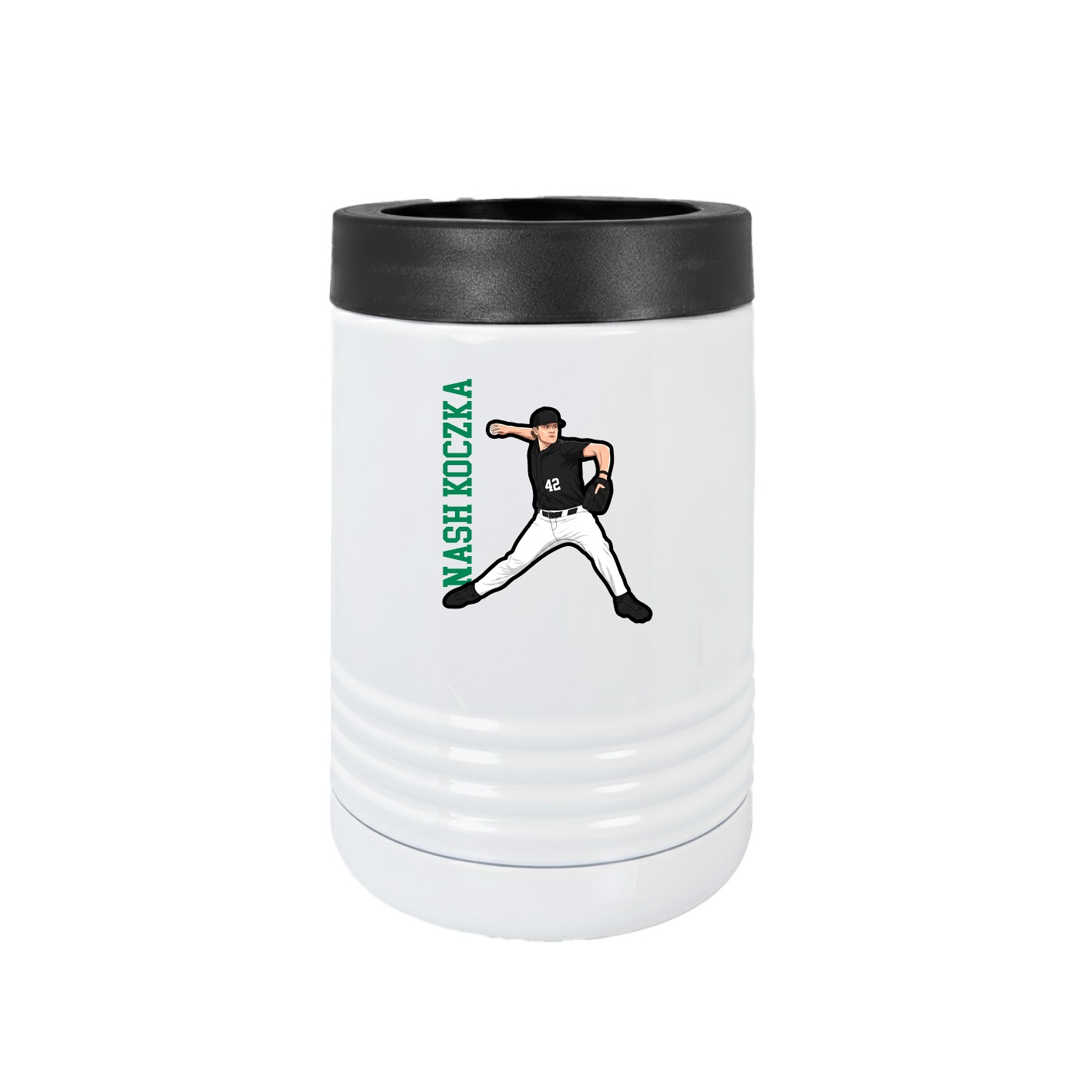 Beverage Holder — Name Vertical in White