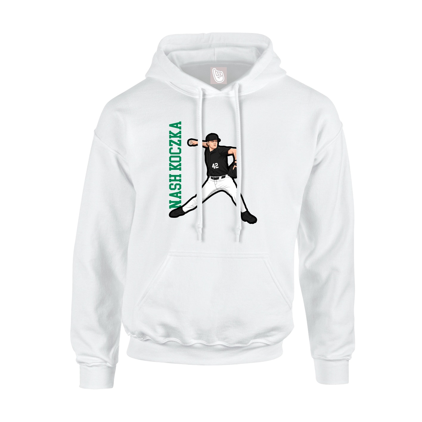 Hoodie — Name Vertical in White
