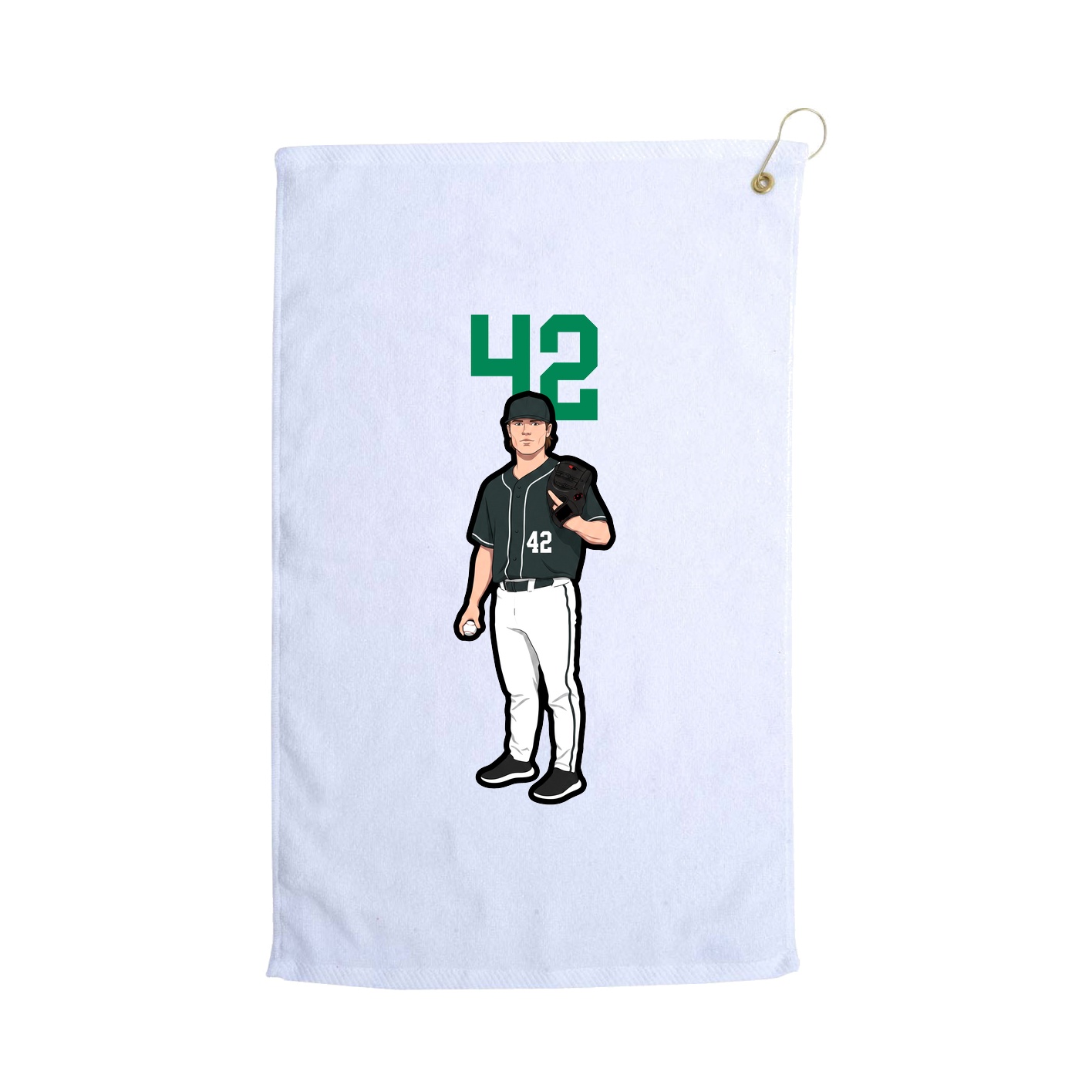 Golf Towel — Number Top in White