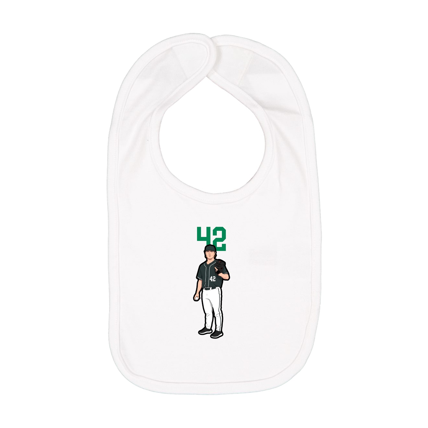 Infant Bib — Number Top in White