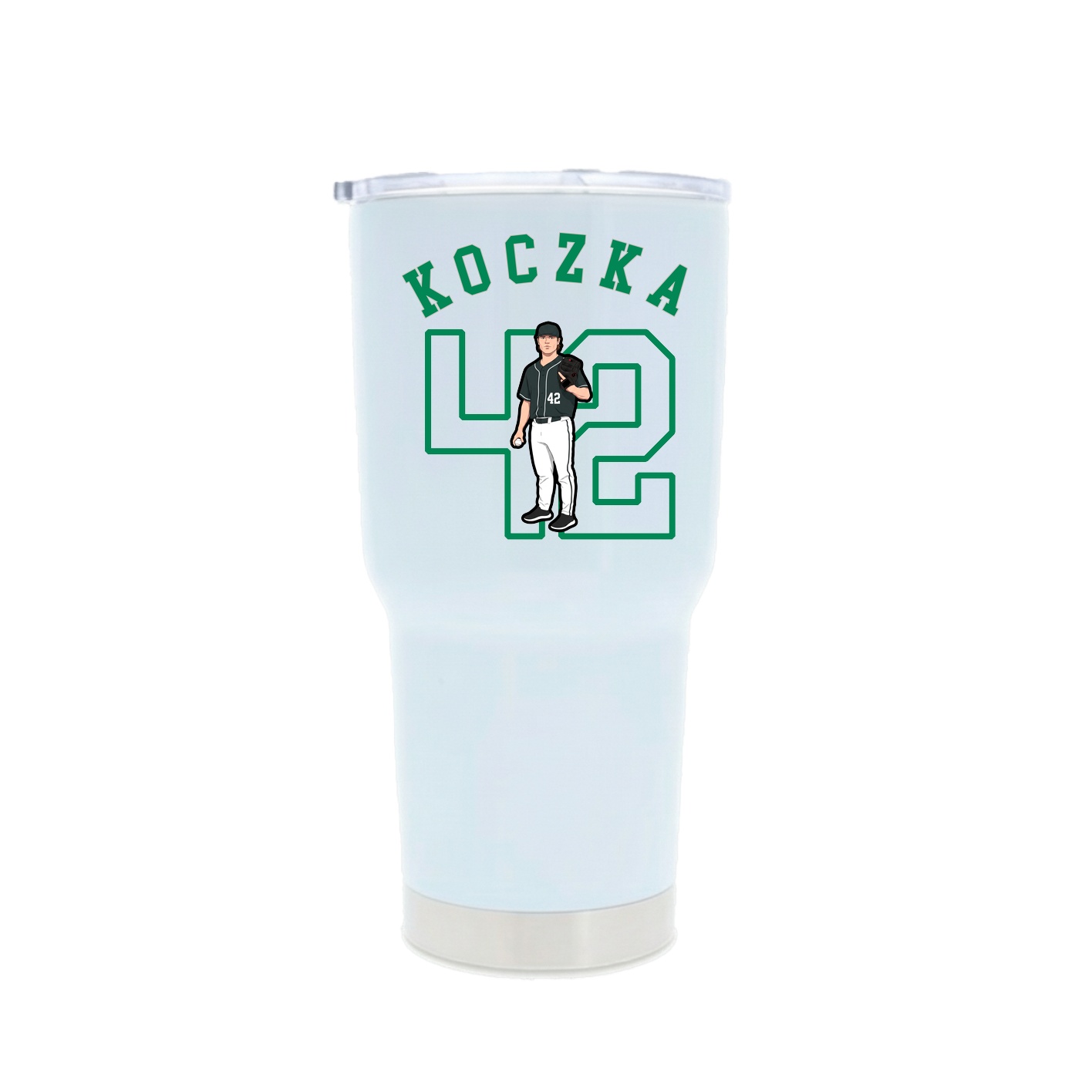 30oz Stainless Steel Tumbler — Shirsey Arch in White