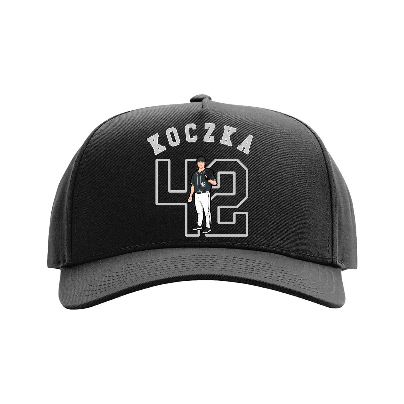 Full Fabric Five-Panel Champ Cap — Shirsey Arch in Black