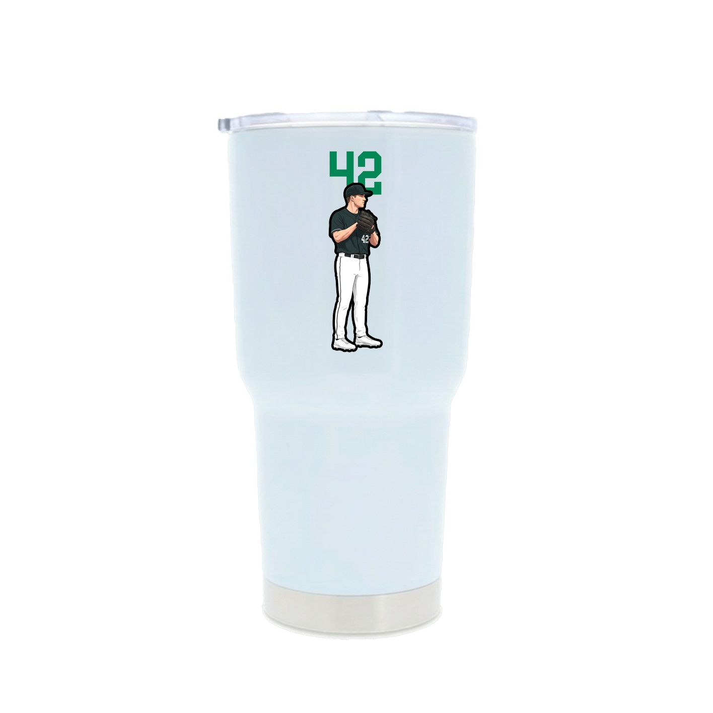 30oz Stainless Steel Tumbler — Number Top in White