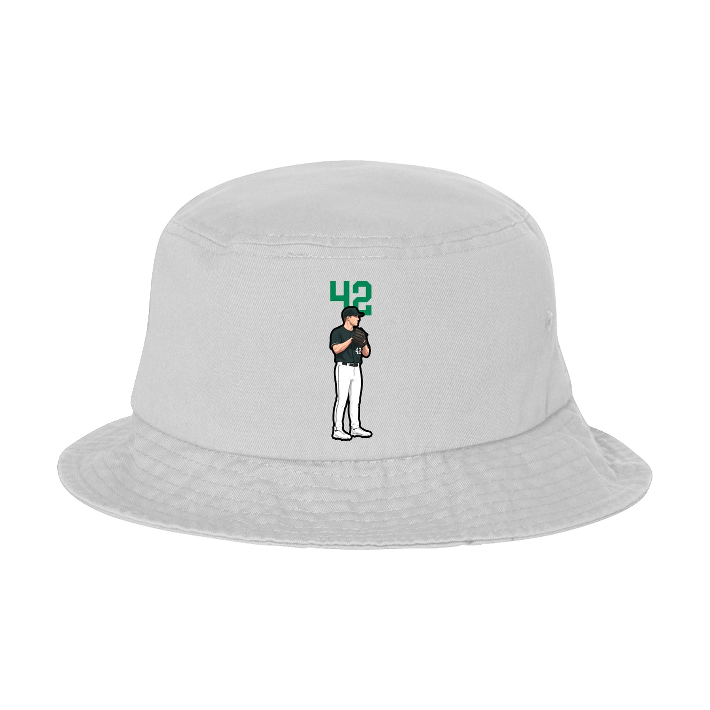Bucket Cap — Number Top in White