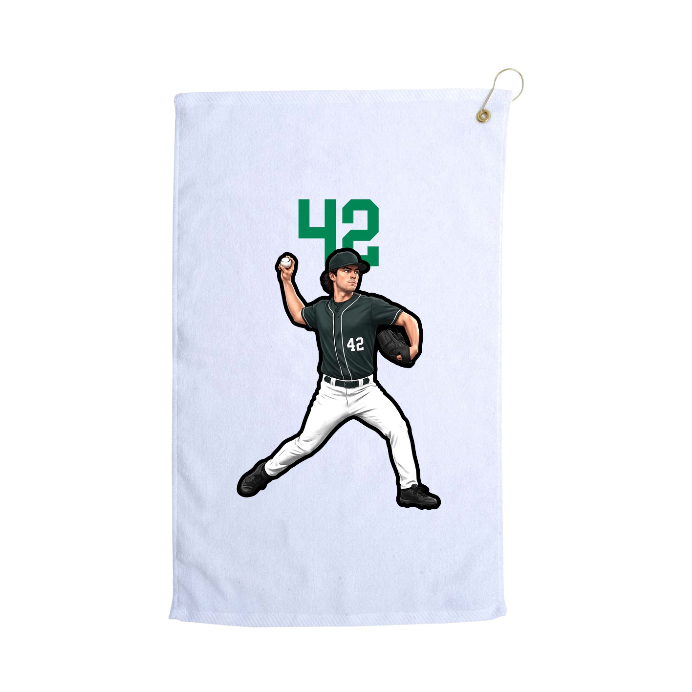 Golf Towel — Number Top in White