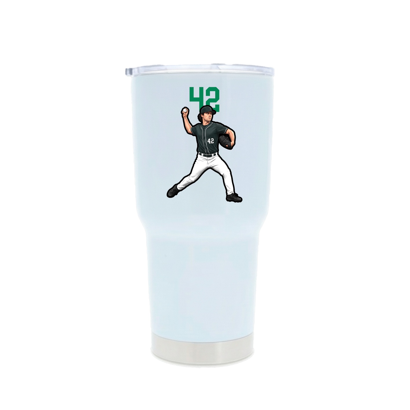 30oz Stainless Steel Tumbler — Number Top in White