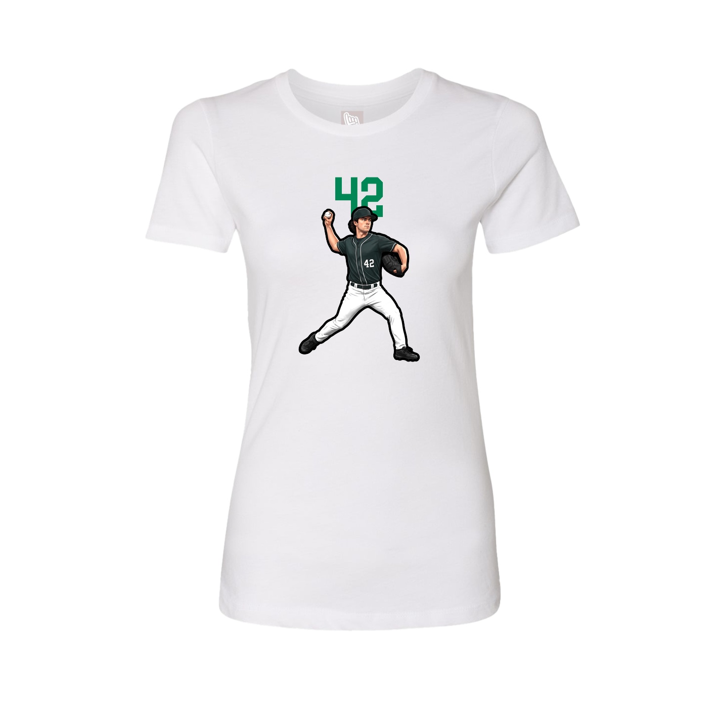 Fitted Women's Tee — Number Top in White