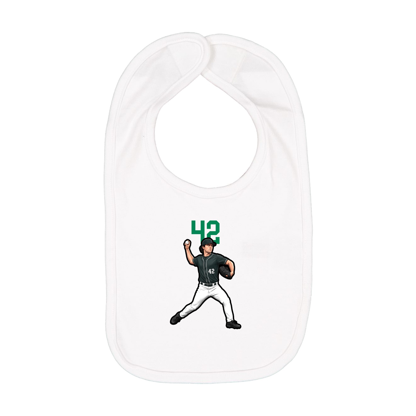 Infant Bib — Number Top in White