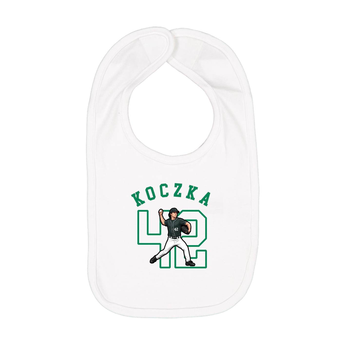 Infant Bib — Shirsey Arch in White