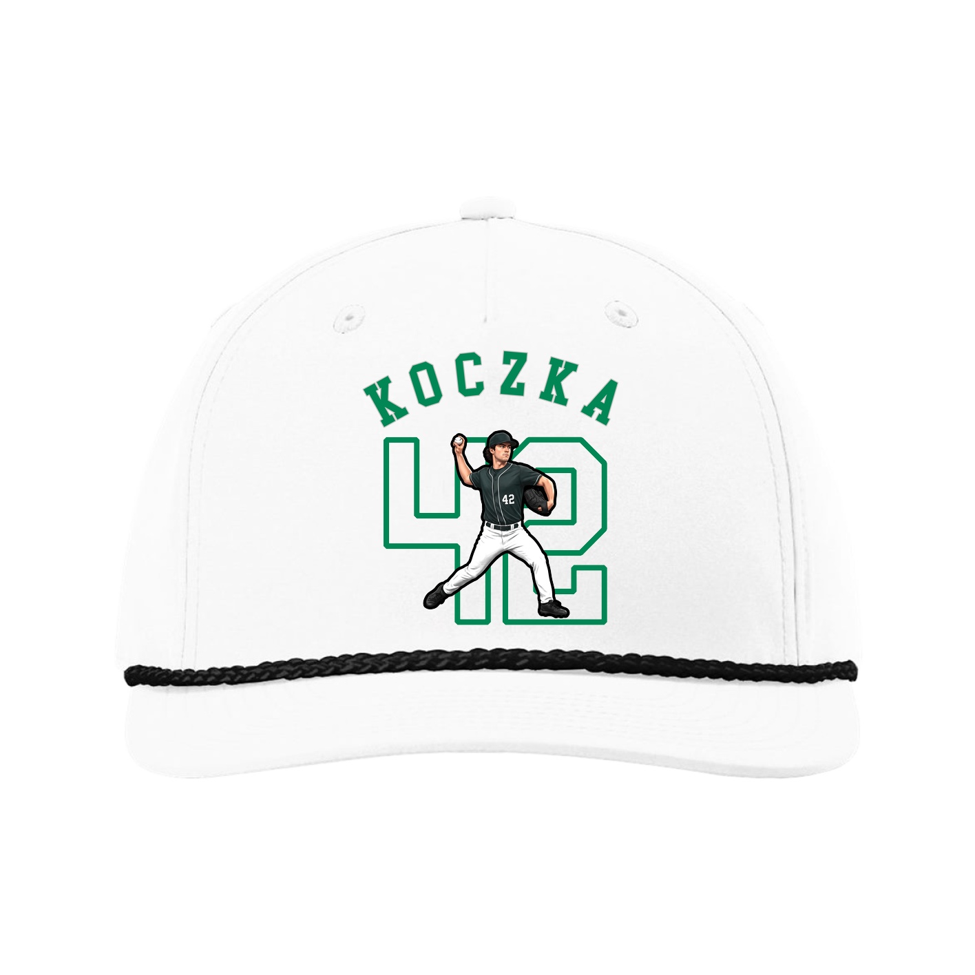 Five-Panel Classic Rope Cap — Shirsey Arch in White