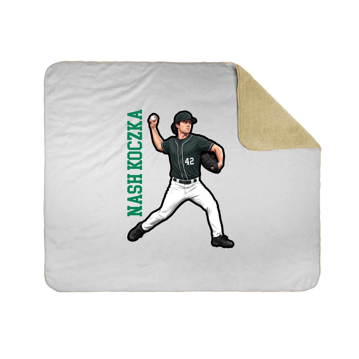 Throw Blanket — Name Vertical in White