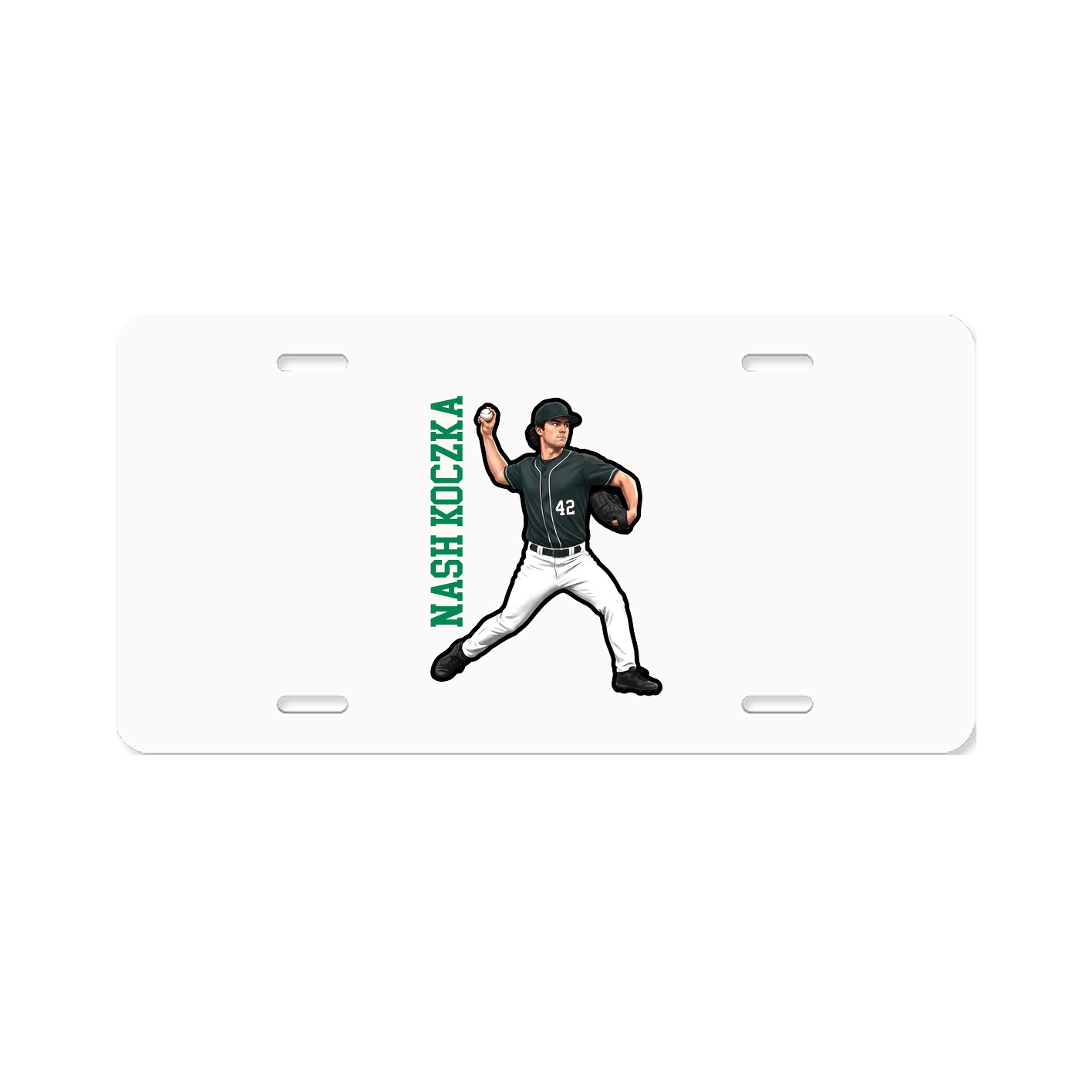 License Plate — Name Vertical in Classic