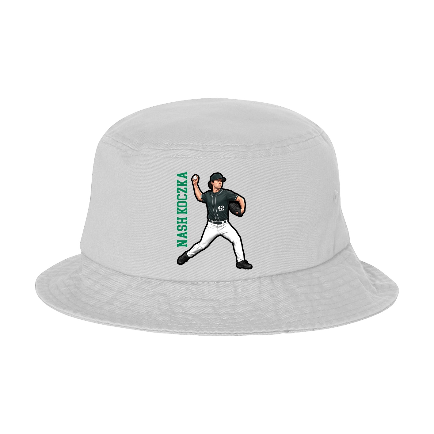 Bucket Cap — Name Vertical in White