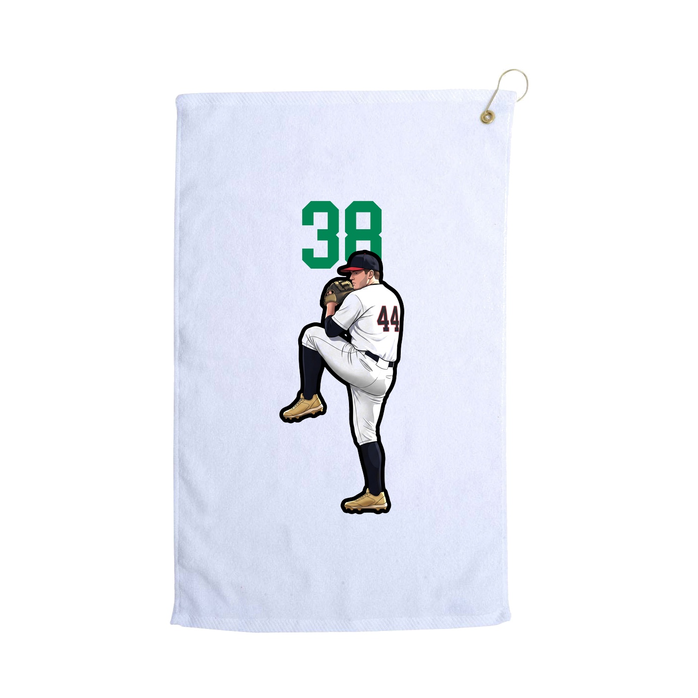 Golf Towel — Number Top in White