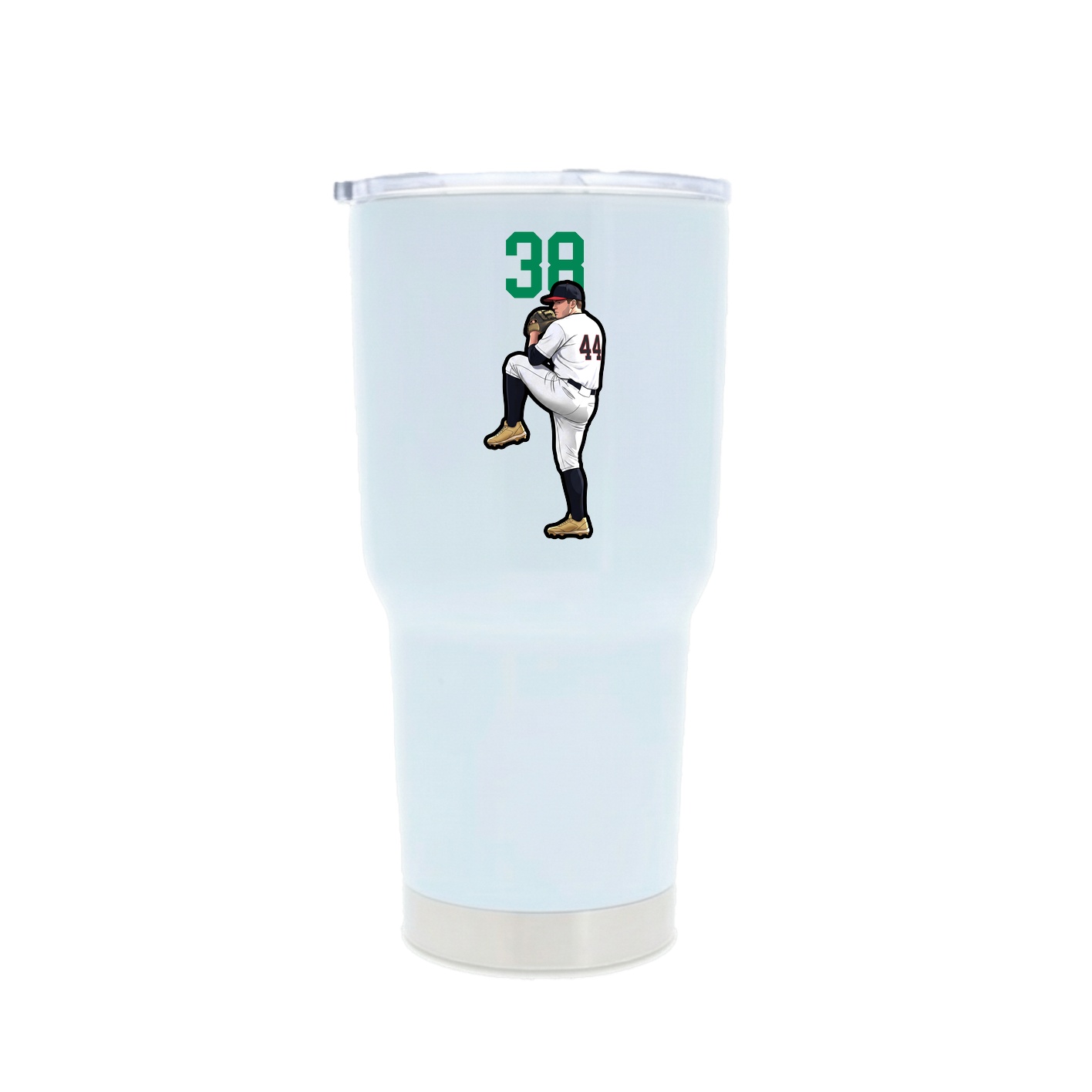 30oz Stainless Steel Tumbler — Number Top in White
