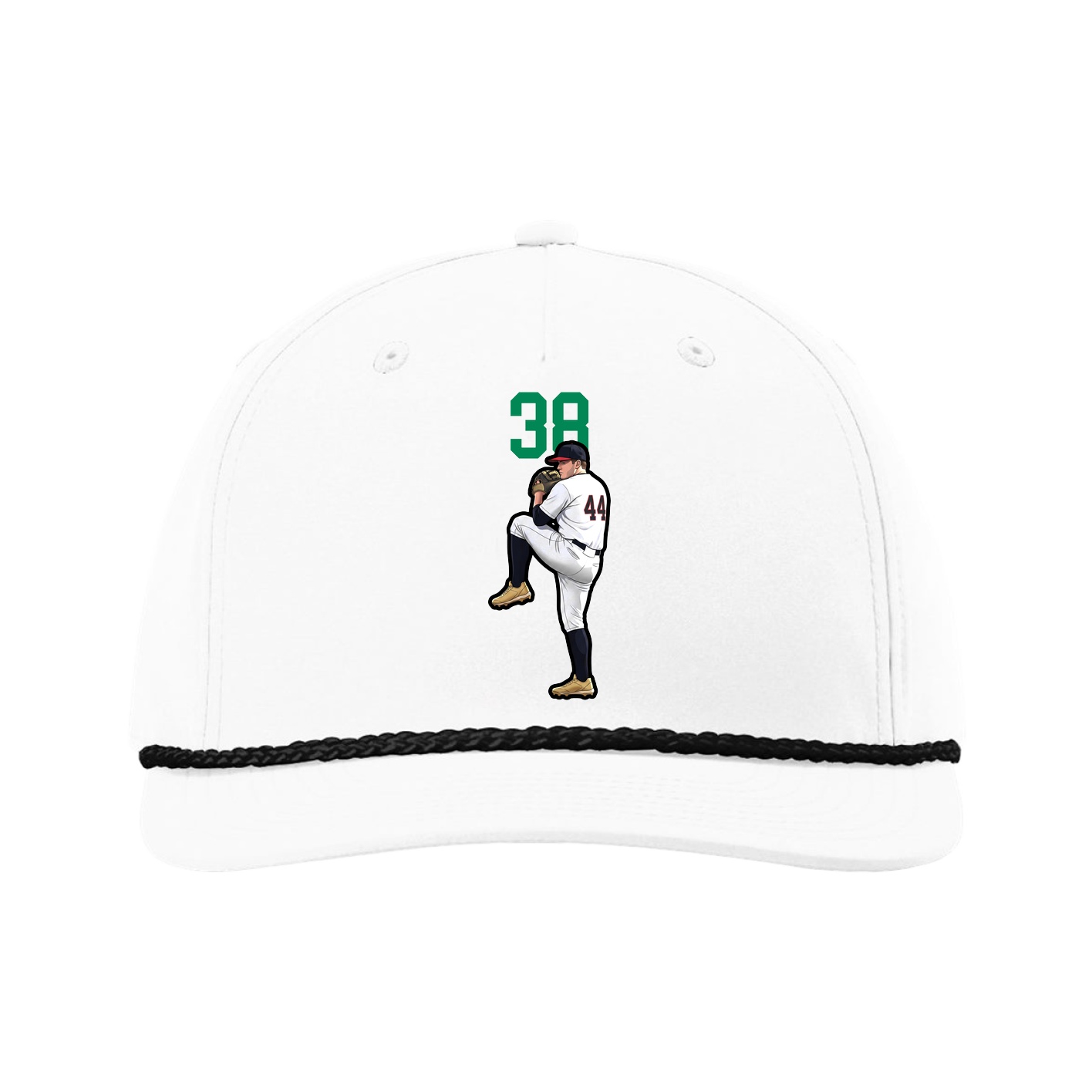 Five-Panel Classic Rope Cap — Number Top in White