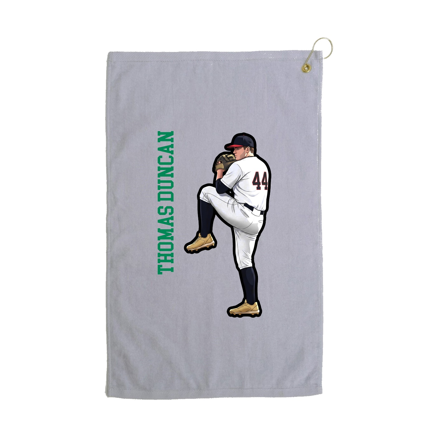 Golf Towel — Name Vertical in Grey