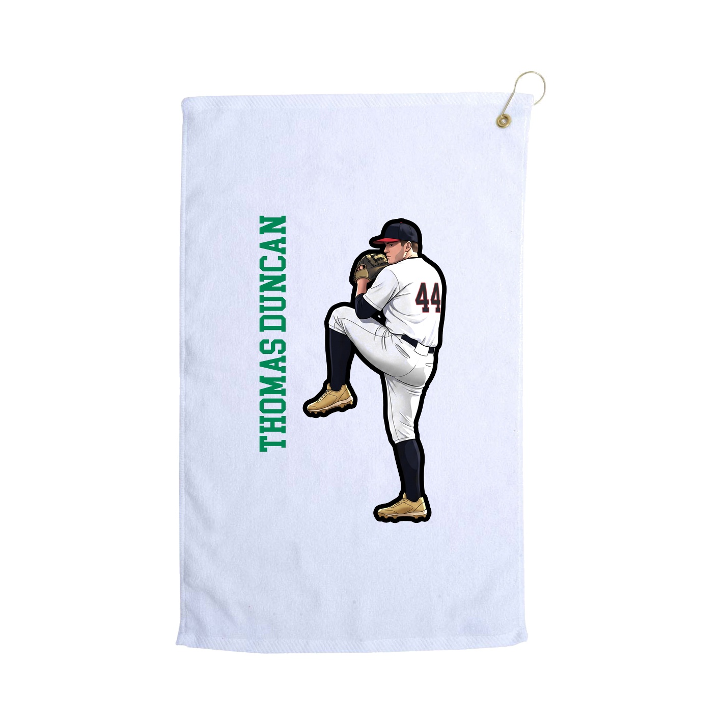 Golf Towel — Name Vertical in White