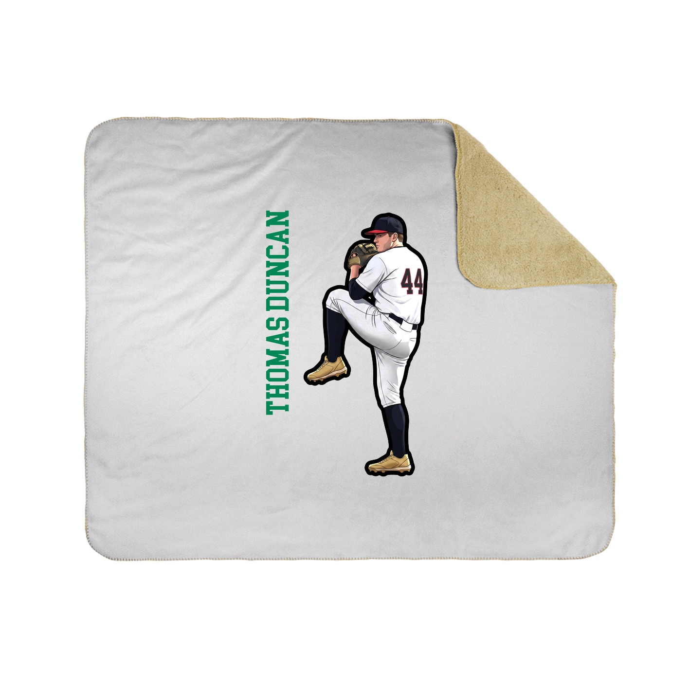 Throw Blanket — Name Vertical in White