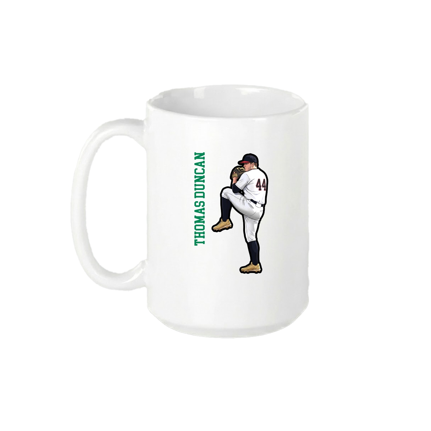15oz Coffee Mug — Name Vertical in White