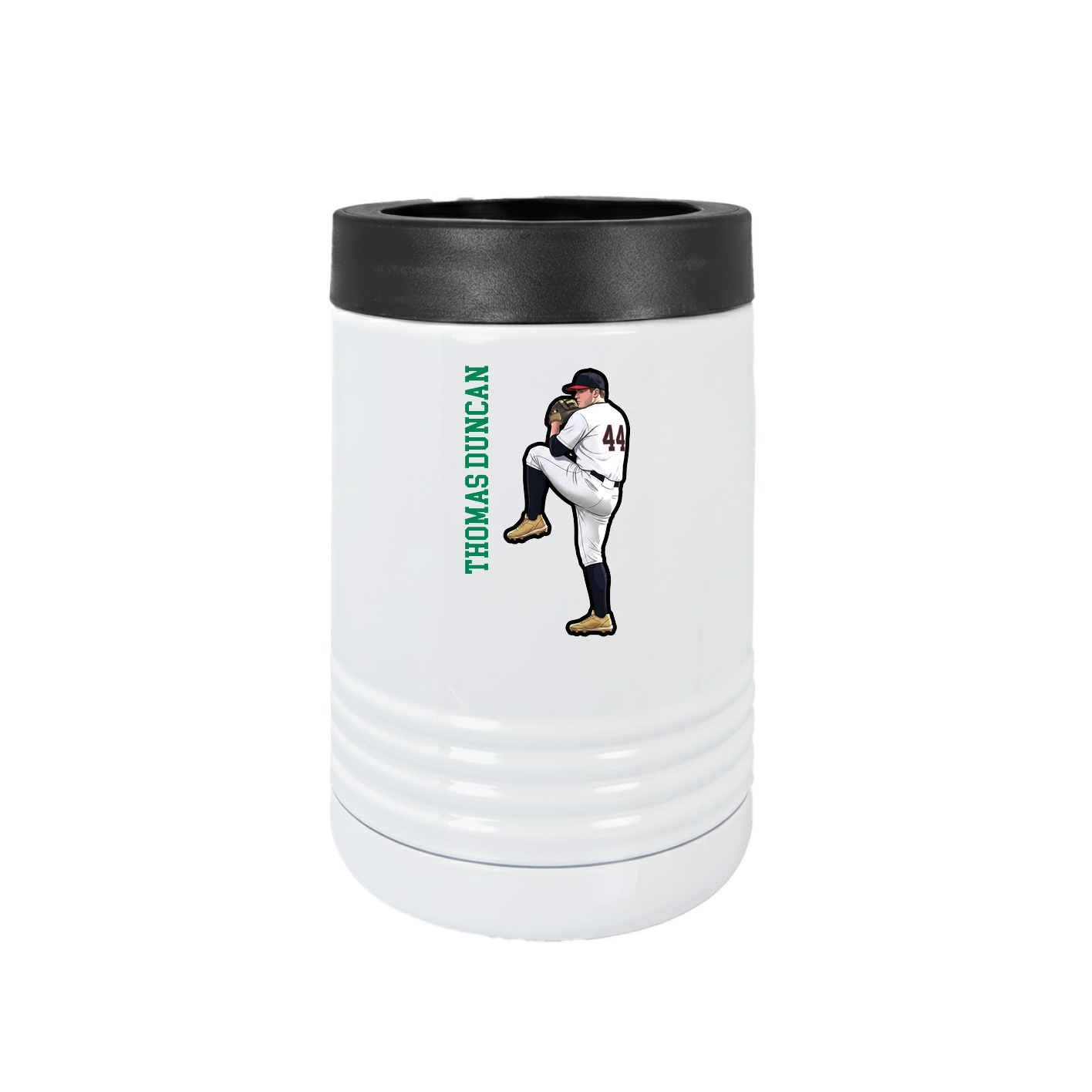 Beverage Holder — Name Vertical in White