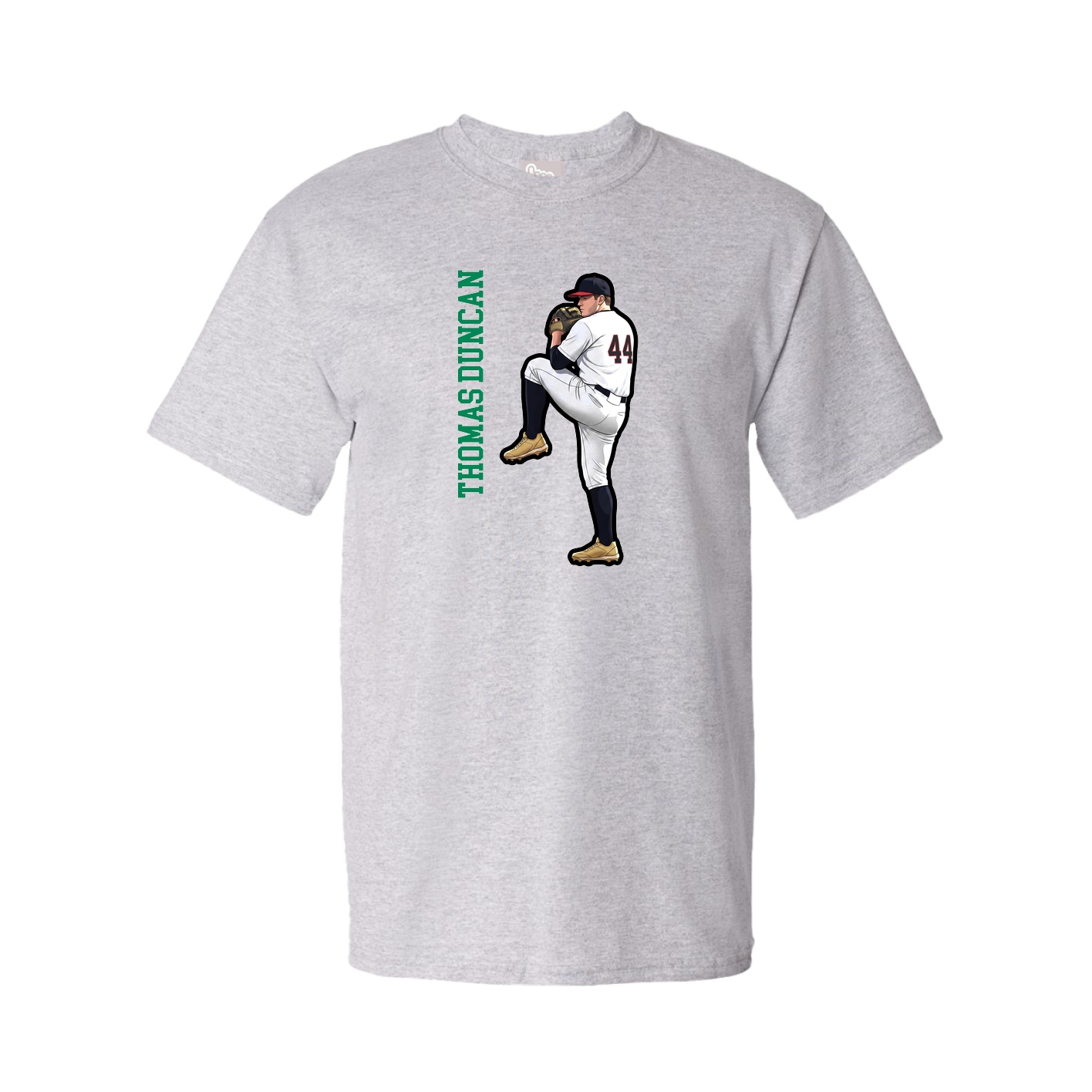 Tee — Name Vertical in Grey